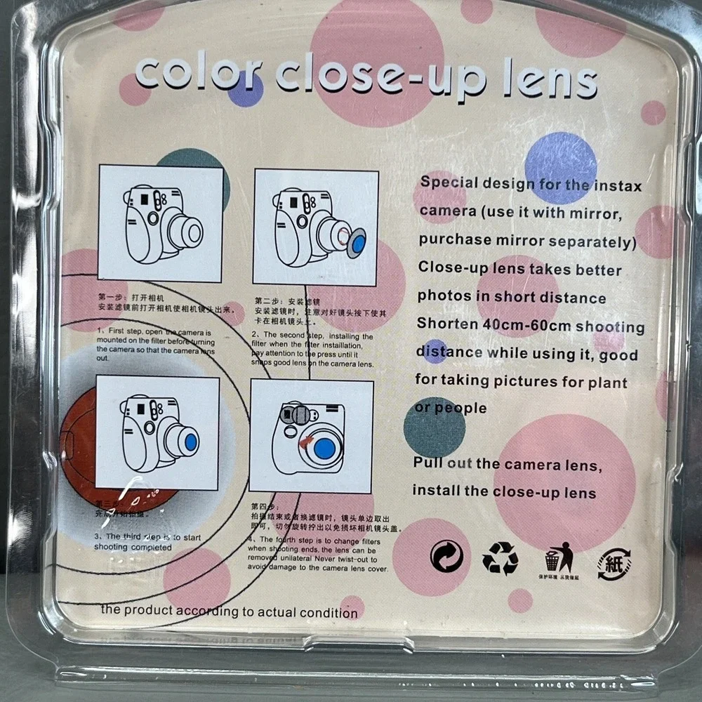 Camera Filter 4 pcs Close up Lens Color Filter Instant Special Effects Lens